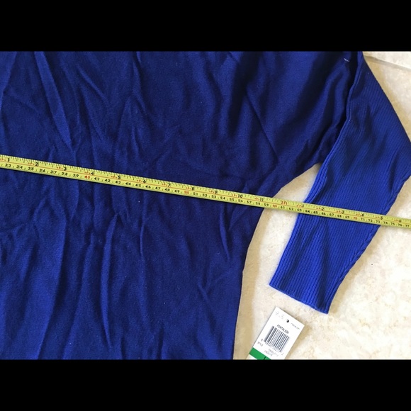 Thalia Sodi Knit Royal Blue Studded Top Long Arms - Picture 5 of 8